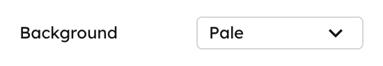 A select field in the Studio sidebar: a dropdown labelled Background.