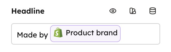 A text field in the Studio sidebar: a single-line input labelled Headline.